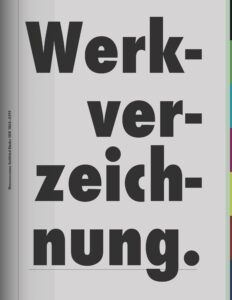 Monochromes Frontcover von ›Werkverzeichnung‹.