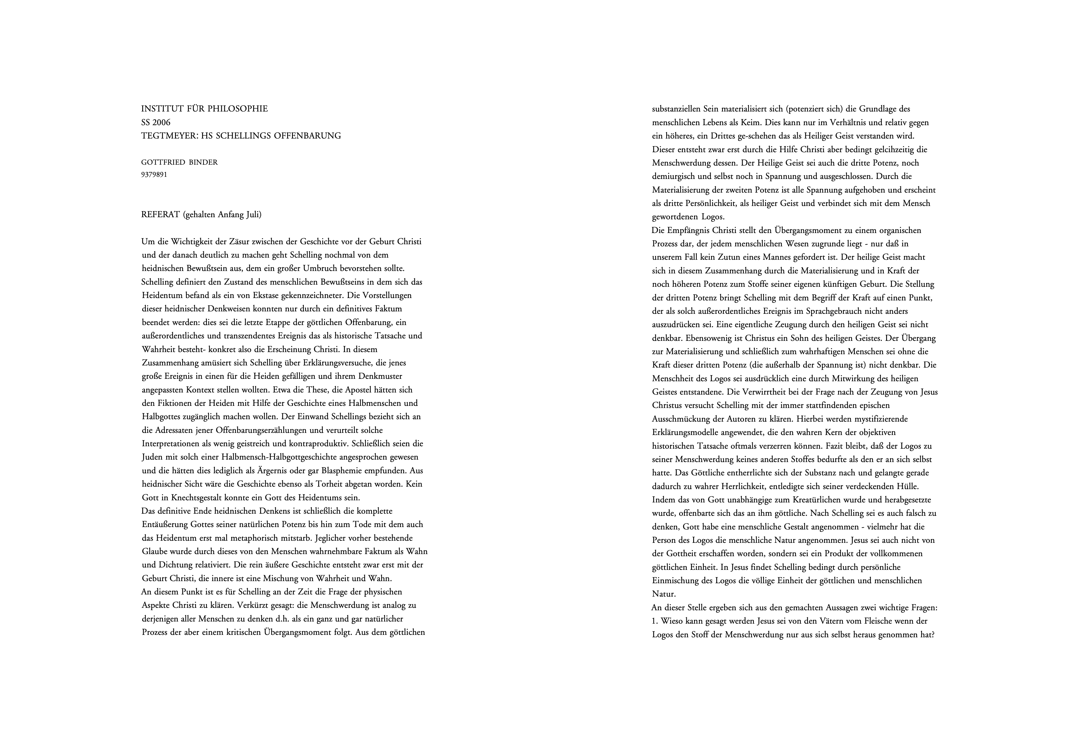 Der Begriff der Offenbarung in Schellings Philosophie